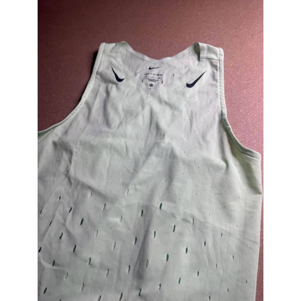 Nike Womens Dri-FIT ADV Running‎ Tank Top Mint Green Perforated Singlet Small